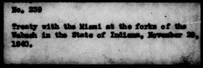 Jan. 15, 1838-Aug. 6, 1848 > 239 - Miami at the forks of the Wabash in the State of Indiana, November 29, 1840.