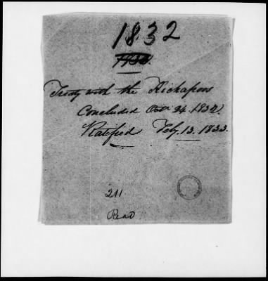 Thumbnail for Oct. 11, 1832-Dec. 17, 1834 > 174 - Kickapoo Concluded Oct. 24, 1822. Ratified Feby. 13, 1833.