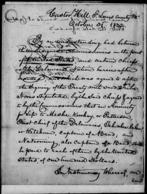 Oct. 11, 1832-Dec. 17, 1834 > 176 - Shawnee and Delaware at Castor Hill in the County of St. Louis in the State of Missouri, October 26, 1832.