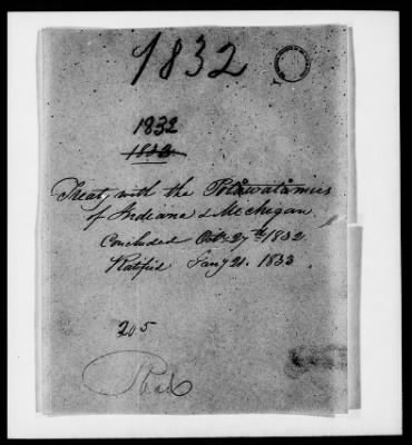 Oct. 11, 1832-Dec. 17, 1834 > 177 - Potawatomi of the State of Indiana and Michigan Territory at the Tippecanoe River in the State of Indiana, October 27, 1832.