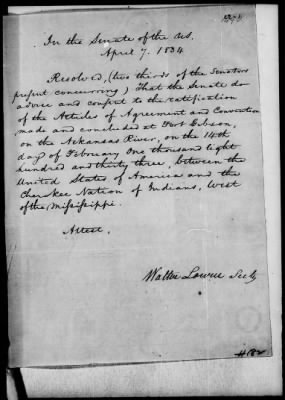Oct. 11, 1832-Dec. 17, 1834 > 182 - Cherokee Nation Dated Feb. 14, 1833 Ratified April 12, 1834.