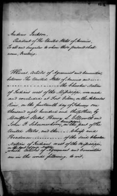 Oct. 11, 1832-Dec. 17, 1834 > 182 - Cherokee Nation Dated Feb. 14, 1833 Ratified April 12, 1834.