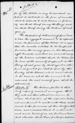 Oct. 10, 1865-Apr. 7, 1866 > 341 - Confederated Tribes of Arapaho and Cheyenne tribes of Indians at the Camp on the Little Arkansas River in the State of Kansas, October 14, 1865; and assent to amendments, November 10 and 19, 1866.