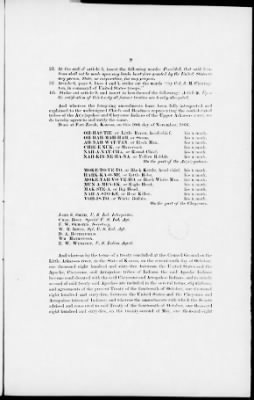 Oct. 10, 1865-Apr. 7, 1866 > 341 - Confederated Tribes of Arapaho and Cheyenne tribes of Indians at the Camp on the Little Arkansas River in the State of Kansas, October 14, 1865; and assent to amendments, November 10 and 19, 1866.