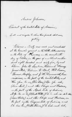 Oct. 10, 1865-Apr. 7, 1866 > 342 - Apache, Cheyenne and Arapaho Tribes of Indians at the Council Ground on the Little Arkansas River in the State of Kansas, October 17, 1865.