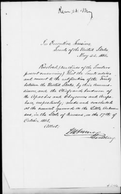 Oct. 10, 1865-Apr. 7, 1866 > 342 - Apache, Cheyenne and Arapaho Tribes of Indians at the Council Ground on the Little Arkansas River in the State of Kansas, October 17, 1865.