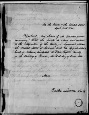 Thumbnail for Oct. 11, 1832-Dec. 17, 1834 > 187 - Appalachicola at Pope's Fayette County in the Territory of Florida, June 18, 1833.