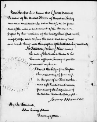 Thumbnail for Aug. 24, 1818-Nov. 7, 1825 > 120 - Treaty and additional article with the Florida Tribes of Indians on Moultrie Creek, September 18, 1823.