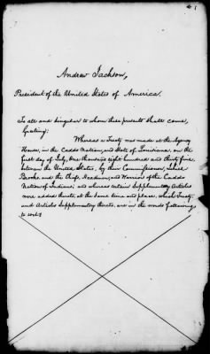 Thumbnail for July 1, 1835-Nov. 23, 1837 > 197 - Caddo at the Agency House in the Caddo Nation and State of Louisiana, and supplementary articles, July 1, 1835.