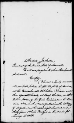 Thumbnail for July 1, 1835-Nov. 23, 1837 > 197 - Caddo at the Agency House in the Caddo Nation and State of Louisiana, and supplementary articles, July 1, 1835.