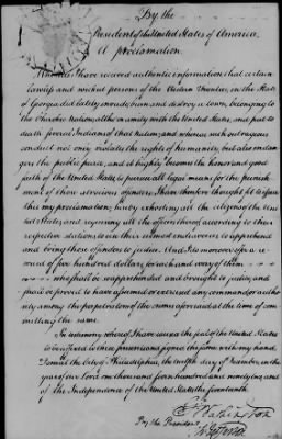 Aug. 14, 1772-Oct. 24, 1801 > 19 - Presidential Ratification, April 23, 1792, on Agreement with the Five Nations.