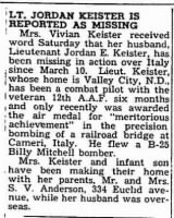 Keister, Jordan E_Sandpoint Bulletin_Idaho_Thurs_29 March 1945_Pg 1.JPG