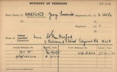 Thumbnail for 090/0410/HAR-HAR, Hardy I-Hargreaves R > Harford, George Frederick (L 12136)