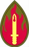 PVT John Skrovan---63rd Infantry Division shoulder sleeve insignia Blood and Fire.png