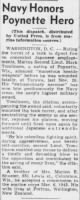 Mark's Navy Cross announcement Portage Daily Register (Portage, Wisconsin) 27 Jul 1944, Thu Page 7.jpg