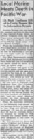 Mark's death notice Portage Daily Register (Portage, Wisconsin) 27 Dec 1943, Mon Page 1.jpg