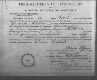 Allison, Alexander > Declaration of Intention (1888)