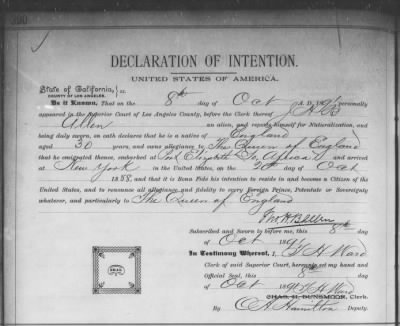 Allen, Jno H B > Declaration of Intention (1891)