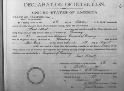 Albert, Paul > Declaration of Intention (1888)