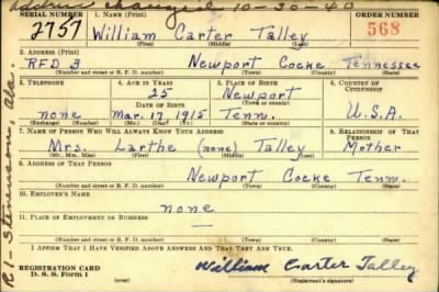 Thumbnail for William Carter > Talley, William Carter (1915)