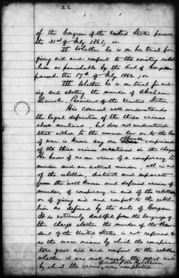 Thumbnail for Proceedings of the Court-Martial Jun 12-16, 19, and 21-29, 1865 AND Defenses of Samuel Arnold, Edward Spangler, Lewis Payne, and Michael O'Laughlin AND Address of David E. Herold