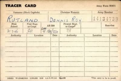 Thumbnail for Dennis Roy > Rutland, Dennis Roy (14134738)