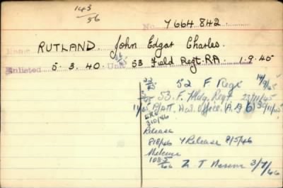 Thumbnail for John Edgar Charles > Rutland, John Edgar Charles (7664842)