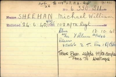 Michael William > Sheehan, Michael William (6350511)