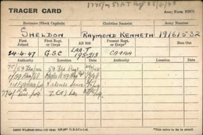 Raymond Kenneth > Sheldon, Raymond Kenneth (19161532)