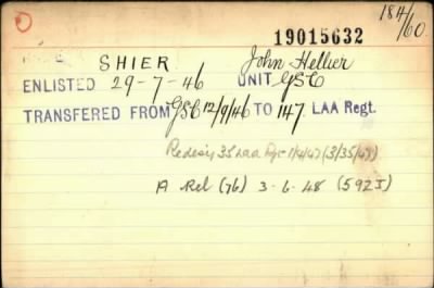 John Hellier > Sheir, John Hellier (19015632)