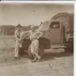 Dr. Chambers at MacDill Field Tampa Fla leaning on a jeep after manuvers July 1941.jpg
