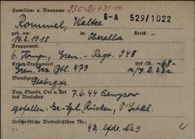 Thumbnail for Walter > Rommel, Walter (G-A 529/1022)