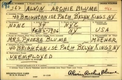 Thumbnail for Alvin Archie > Blume, Alvin Archie (1906)