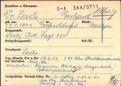 Gerhard > Zesch Dr, Gerhard (G-A 364/0711)