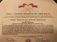 Robert P. Mulreaney, Jr. Bronze Star Medal citation (Courtesy of Robert Mulreaney III).jpg