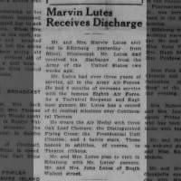 The Edinburg Daily Courier (Edinburg, Indiana) _Marvin Lutes Receives Discharge,_ 5 Nov 1945..jpg