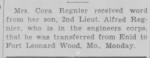 Thumbnail for Regnier.Alfred.L.Newpaper.Newkirk.OK.02.Oct.1942.jpg