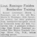 Thumbnail for Rominger.Morris.I.Newspaper.Induanapolis.IN.Star.21.Jun.1944.jpg