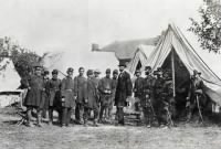 Lincoln with McClellan after the battle of Antietam 1862 - Lt-Col Sweitzer is 3rd from the left