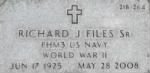Files, Richard Jameson (1925-2008), Military Grave Marker