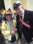 Grand marshal Joe Schachter — a 90-year-old World War II vet — poses with a patriotic fan. (PhotoDoris Ghitelman)-doris-ghitelman.jpg