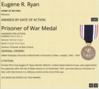 Thumbnail for Eugene Ryan - POW Medal Recipient