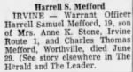Mefford, Harrell Samuel, WO1