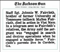Faircloth, Johnnie William, SSG