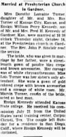 Marriage of Dorothy Lorraine Turner _ William Perry Kennedy - The Kansas City Star, 24Oct1943