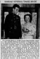 Marine_Veteran_Takes_Bride___Norma_Jean_Strickler_and_Ernest_R_Crutcher,  The Spokesman-Review Spokane, Washington 25 Mar 1945