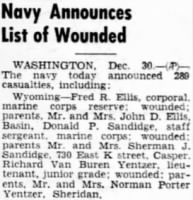 Clipped from Casper Star-Tribune Casper, Wyoming 31 Dec 1944