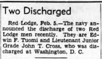 Clipped from The Billings Gazette Billings, Montana 06 Feb 1946