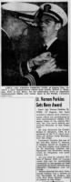 Lt Vernon Perkins Gets Navy Award, The Eugene Guard Eugene, Oregon 17 Apr 1945