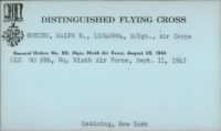 Thumbnail for Distinguished Flying Cross Award Card